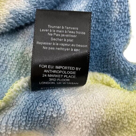 Anthropologie Current Air Los Angeles Tie Dye Crop Crewneck sweatshirt sz Small - Picture 8 of 9